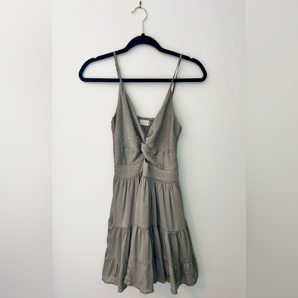 Altar'd State Gray Twist Front Mini Dress